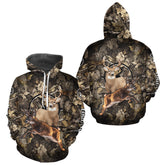 Maxcorners Whitetail Deer Custom Name 3D All Over Printed Shirts, Deer Hunting Clothes, Hunting Season LM1812