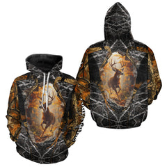 Maxcorners Personalized Deer Hunting 3D All Over Printed Camo Custom Name Shirt, Hunting Gift