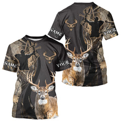 Maxcorners Deer Bow Hunting Camouflage Custom Name Shirts, Personalized Deer Hunting Clothes LM1812