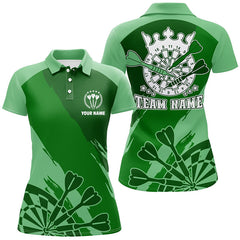 Maxcorners Personalized Green Men Darts Polo Shirt Custom Cool Darts Shirt Darts Jersey