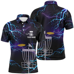 Maxcorners Lightning Mens Golf Polo Shirts, Custom Golf Shirts Disc Golf Shirts For Mens, Best Golf Gifts MT0510