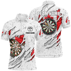MaxCorners Dart Canada Flag Grunge Customized Name And Team Name 3D Polo Shirt For Men
