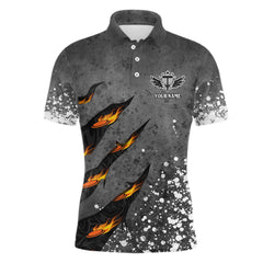 Maxcorners Paint Splash Mens Disc Golf Polo Shirt Personalized Fire Flame Disc Golf Shirts For Men Golf Gifts MT0510