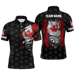 MaxCorners Dart Smoke Canadian Flag Customized Name And Team Name 3D Polo Shirt For Men