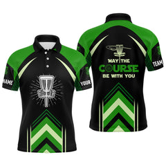 Maxcorners May The Course Be With You Green Mens Disc Golf Polo Shirts Custom Disc Golf Shirts For Men MT0510