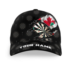 Maxcorners Darts Retro Canada Flag Personalized Name 3D Cap