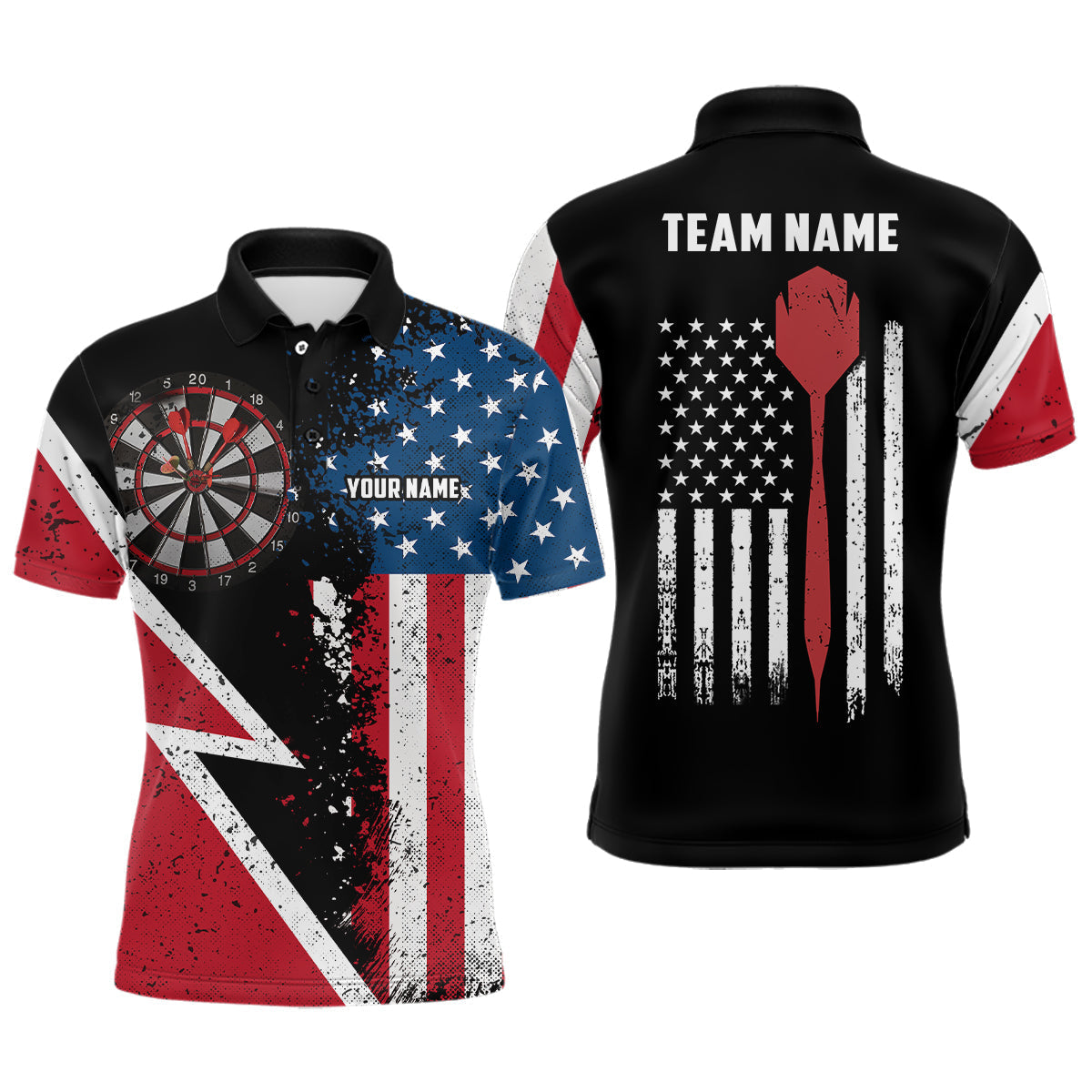 Lasfour Retro American Flag 3 Darts Personalized Name And Team Name 3D Shirt DMA0203 main image 1