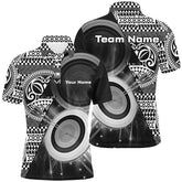 Maxcorners Personalized Tribal White Black Target Archery Polo Shirts For Men Custom Archery Team Jerseys