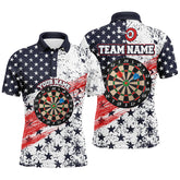 Maxcorners Personalized American Flag Mens Darts Polo Shirts Custom Dart Shirts For Men Dart Team Jerseys