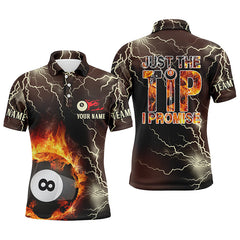 Maxcorners Fire Lightning 8 Ball Pool Just The Tip I Promise Billiard Jerseys Shirts