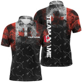 Maxcorners Personalized Vintage Smoke Canadian Flag Archery 3D Polo Shirts For Men Custom Bows Archery Jerseys