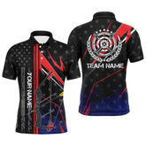 Maxcorners Personalized Archery Polo Shirts For Men, Patriotic Us Flag Bow And Arrow Archery Lover Shirts