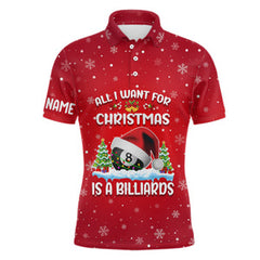 Maxcorners All I Want For Christmas Is A Billiards Ball 8 Personalized Name 3D Shirt