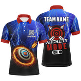 Maxcorners Personalized Thunder Lighting Target Archery 3D Polo Shirts For Men, Custom Archery Team Jerseys