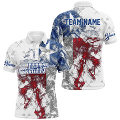 MaxCorners Darts Pattern Grunge Texas Flag Smoke Customized Name 3D Polo Shirt For Men