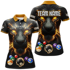 Maxcorners Personalized Lion Billiard Shirts For Men Custom 3D Printed Billiard Balls Team Jerseys Uniform