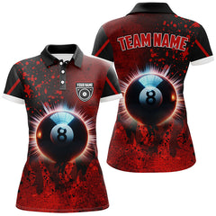 Maxcorners Personalized Glowing 8 Ball Pool Billiard Shirts For Men Custom Grunge Red Billiard Pool Jerseys