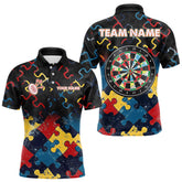 Maxcorners Personalized Grunge Colorful Pattern Dart Shirts For Men Custom Dart Jersey Polo & Quarter Zip