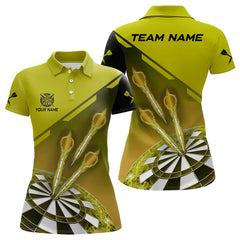 Maxcorners Personalized Yellow Dart Jerseys Polo & Quarter Zip Shirt For Men Custom Dart Shirts Team Uniform MT0609