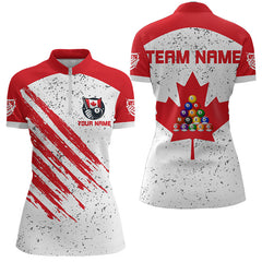 Maxcorners White Grunge Canada Flag Custom Billiard Shirts For Men And Women Patriotic Team Player Pool Jerseys
