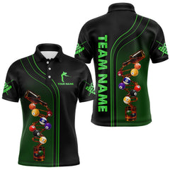 Maxcorners Funny DNA Wine Billiard Shirt For Men Custom Pool Team Shirts, Billiard Jersey Polo & Zip |Green TU1711