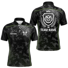 Maxcorners Black & Military Camo Darts Shirt With Pocket For Men Custom Dart Team Jersey TU1908