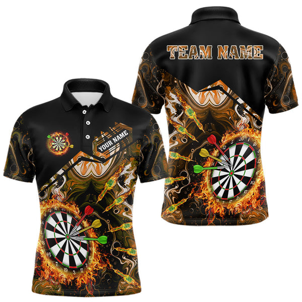 Maxcorners Personalized Orange Dartboard Fire Marble Darts Shirt For Men Custom Darts Team Jersey Outfit TU2310
