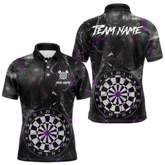 Maxcorners Personalized Purple Break Glass Darts Shirt For Men Custom Darts Team Jersey Polo & 1/4 Zip TU2310