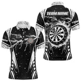 Maxcorners Personalized Thunder Lightning Dart Jersey For Men, Black White Darts Team Shirt Polo & 1/4 Zip LM0706