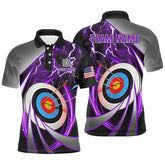 Maxcorners Personalized Mandala Flower Archery Target Custom Men Archery Polo Shirts, Archery Jerseys
