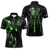 Maxcorners Black And Green Dartboard Crown Dart Shirts For Men Custom Dart Jersey Team Polo & Quarter Zip LM1109