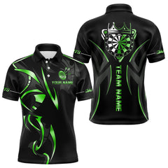 Maxcorners Black And Green Dartboard Crown Dart Shirts For Men Custom Dart Jersey Team Polo & Quarter Zip LM1109