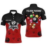 Maxcorners Personalized Black And Red Pool Ball Billiard Shirts For Men, Billiard Team Shirts Billiard Jerseys