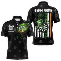 Maxcorners Irish American Flag Saint Patrick Day Dart Shirts For Men Custom Luckiest Shamrock Dart Jerseys