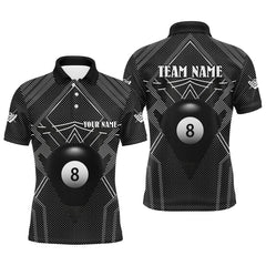 Maxcorners Personalized Black Billiards Jerseys Men Polo Shirts
