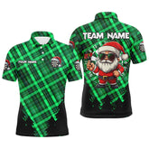 Maxcorners Funny Christmas Santa Custom Green Plaid Pattern Darts Jersey Multicolor Option Customized Name, Team Name 3D Shirt