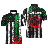 Maxcorners Green And Red Grunge Us Flag Darts Jersey Multicolor Option Customized Name, Team Name 3D Shirt