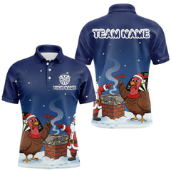 Maxcorners Funny Santa And Turkey Custom Darts Shirt For Men, Christmas Darts Shirt Gift For Darts Lover TU3009