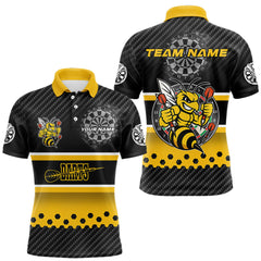 Maxcorners Yellow Black Darts Bee Custom Name Darts Shirts For Men, Funny Darts Apparel, Best Darts Gifts LM0210