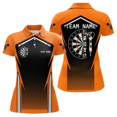 Maxcorners Orange Sport Style Dart Arrows Dart Polo & 1/4 Zip Shirts For Men, Dart Jerseys