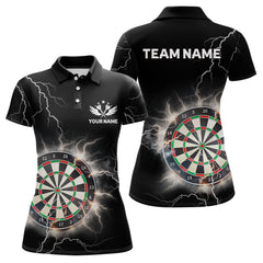 Maxcorners Custom Dartboard Thunder Lightning Dart Shirts For Men | Darts Polo & 1/4 Zip Team Jerseys