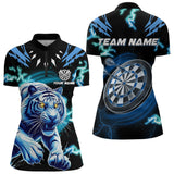 Maxcorners Personalized Blue 3D Tiger Thunder Lightning Dart Shirts For Men And Women Custom Darts League Jerseys