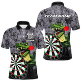 Maxcorners Personalized Green Funny Crocodilian Grunge Darts Shirts For Men, Darts Team Jerseys, Darts Gifts