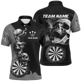 Maxcorners Smoking Skull Black Darts Jersey Multicolor Option Customized Name, Team Name 3D Shirt