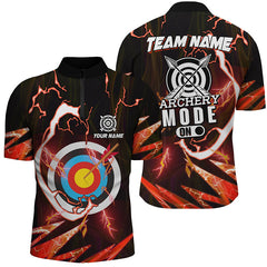 Maxcorners Personalized Blue Thunder Archery Mode On Men Polo Shirts, Custom Archery Jerseys Team Shirts
