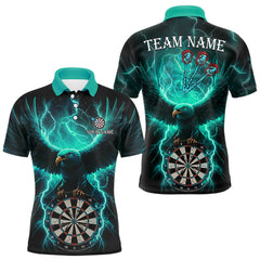 Maxcorners Turquoise Hawkeye Thunder Lightning Darts Shirt For Men Custom Darts Jersey Team Polo & 1/4 Zip LM2011