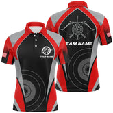 Maxcorners Personalized Red Archery Jerseys Polo Shirts For Men Best Custom Archery Uniform For Team
