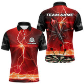 Maxcorners Black And Red Dart Arrow Thunder Lightning Darts Shirt For Men Custom Dart Jerseys Polo & 1/4 Zip