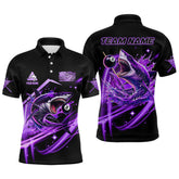 Maxcorners Purple 8 Ball Pool Billiard Shark Polo & Quarter Zip For Men Custom Team League Billiard Jerseys