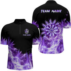 Maxcorners Icy Purple Light Darts Jersey Customized Name, Team Name 3D Shirt Unisex